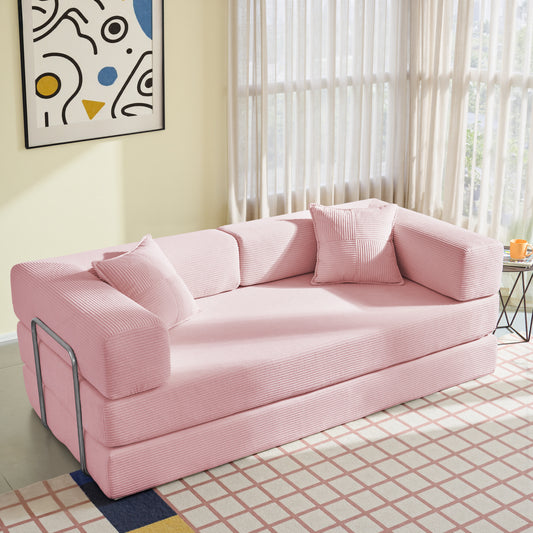 81.6-in King Size Convertible Sleeper Sofa Bed With 2 Pillows