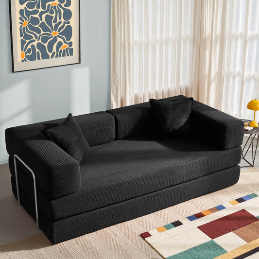 81.6-in King Size Convertible Sleeper Sofa Bed With 2 Pillows