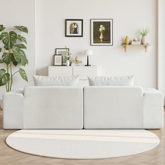 89.39-in Chenille Square Armrest Couch Sofa