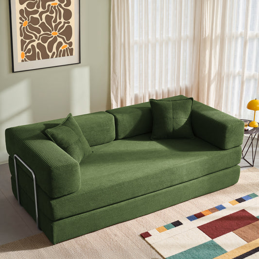 81.6-in King Size Convertible Sleeper Sofa Bed With 2 Pillows