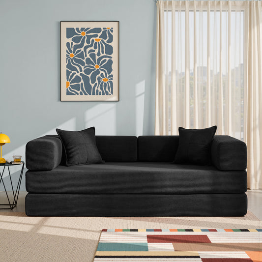 81.6-in King Size Convertible Sleeper Sofa Bed With 2 Pillows