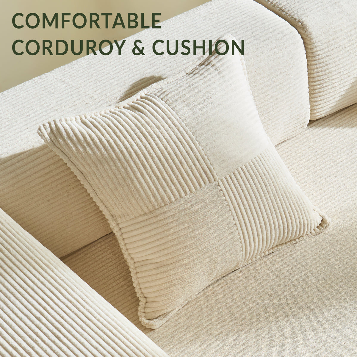 81.6-in King Size Convertible Sleeper Sofa Bed With 2 Pillows