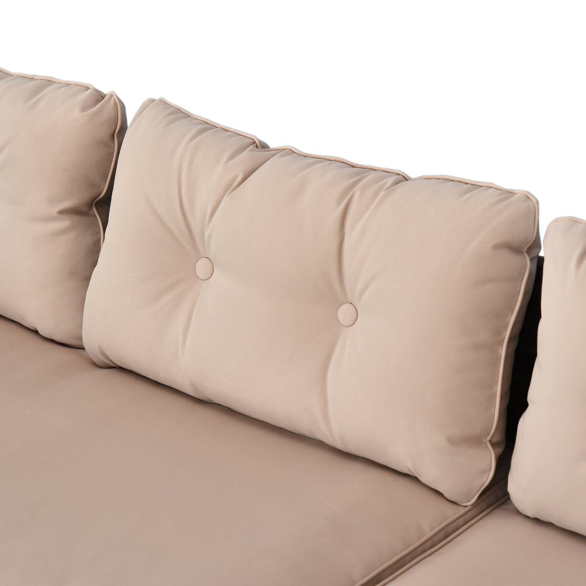 3-piece Acacia Wood and Metal outdoor Patio Sofa Set with White Cushions