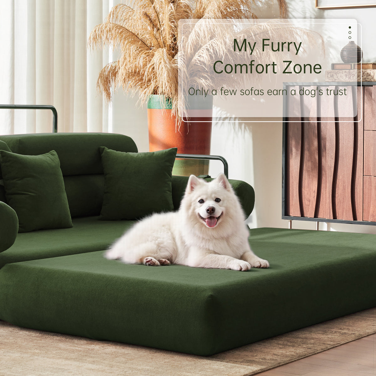 89.41-in Chenille Square Armrest Couch Sofa