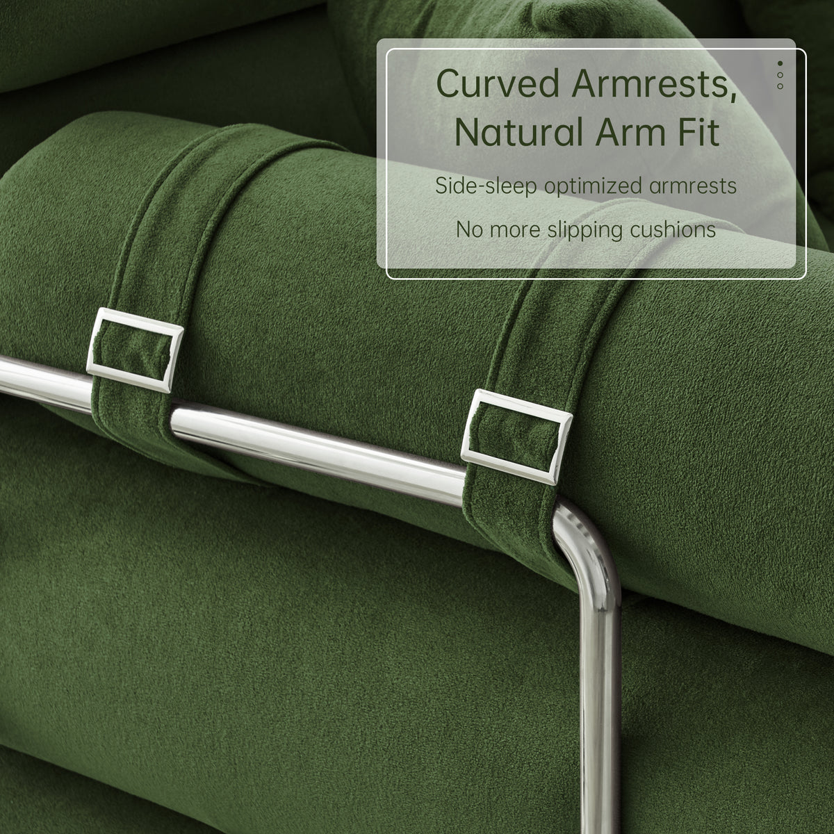 89.41-in Chenille Square Armrest Couch Sofa