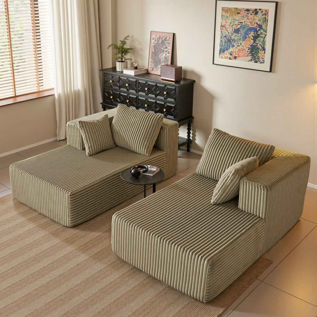 89.39-in Chenille Square Armrest Couch Sofa