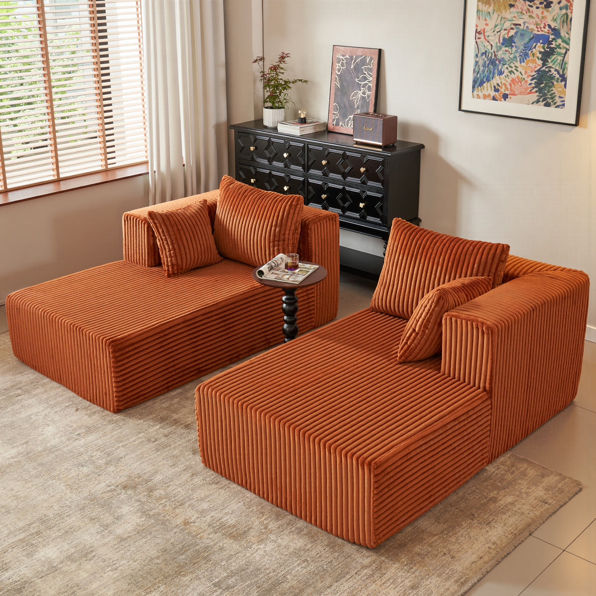 89.39-in Chenille Square Armrest Couch Sofa