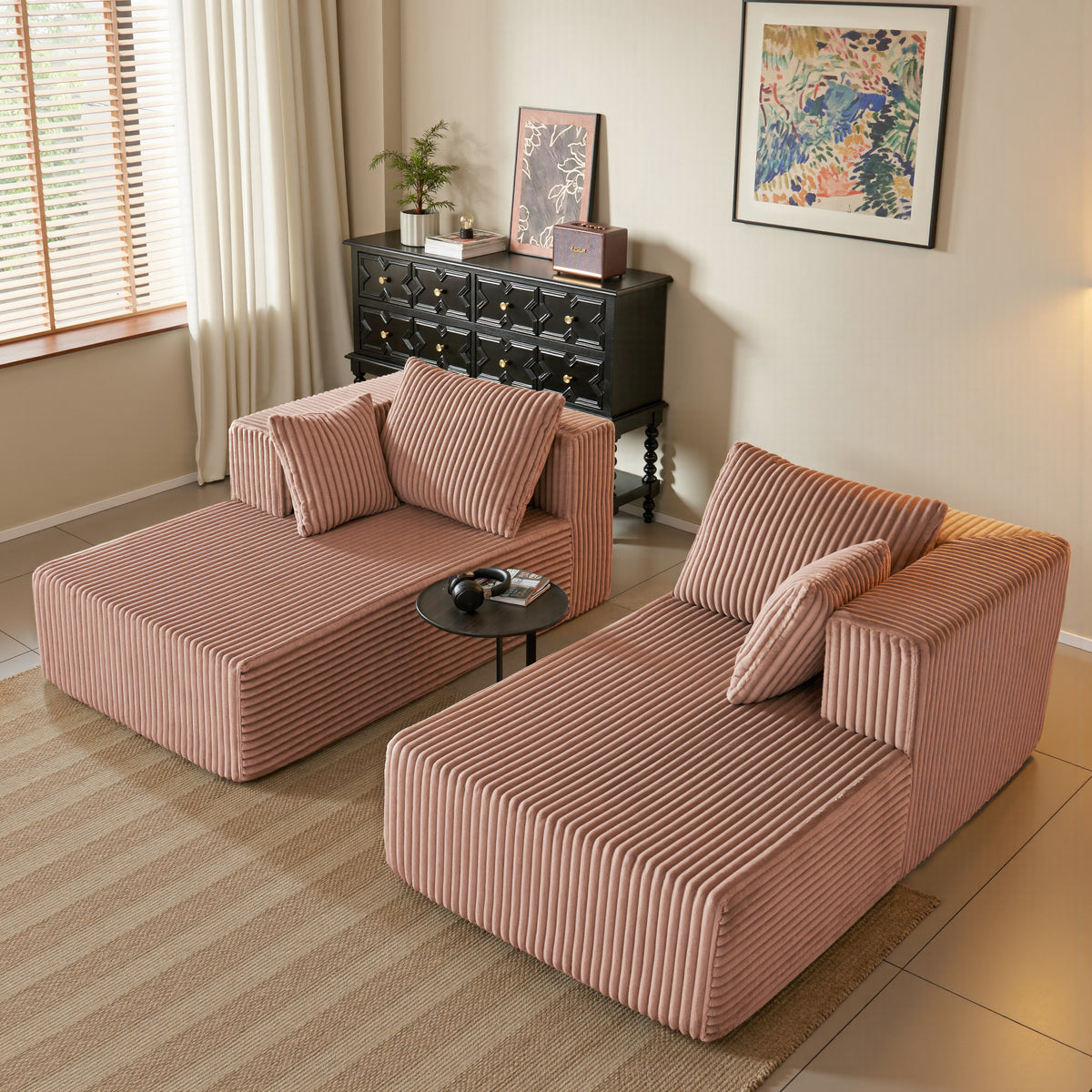 89.39-in Chenille Square Armrest Couch Sofa