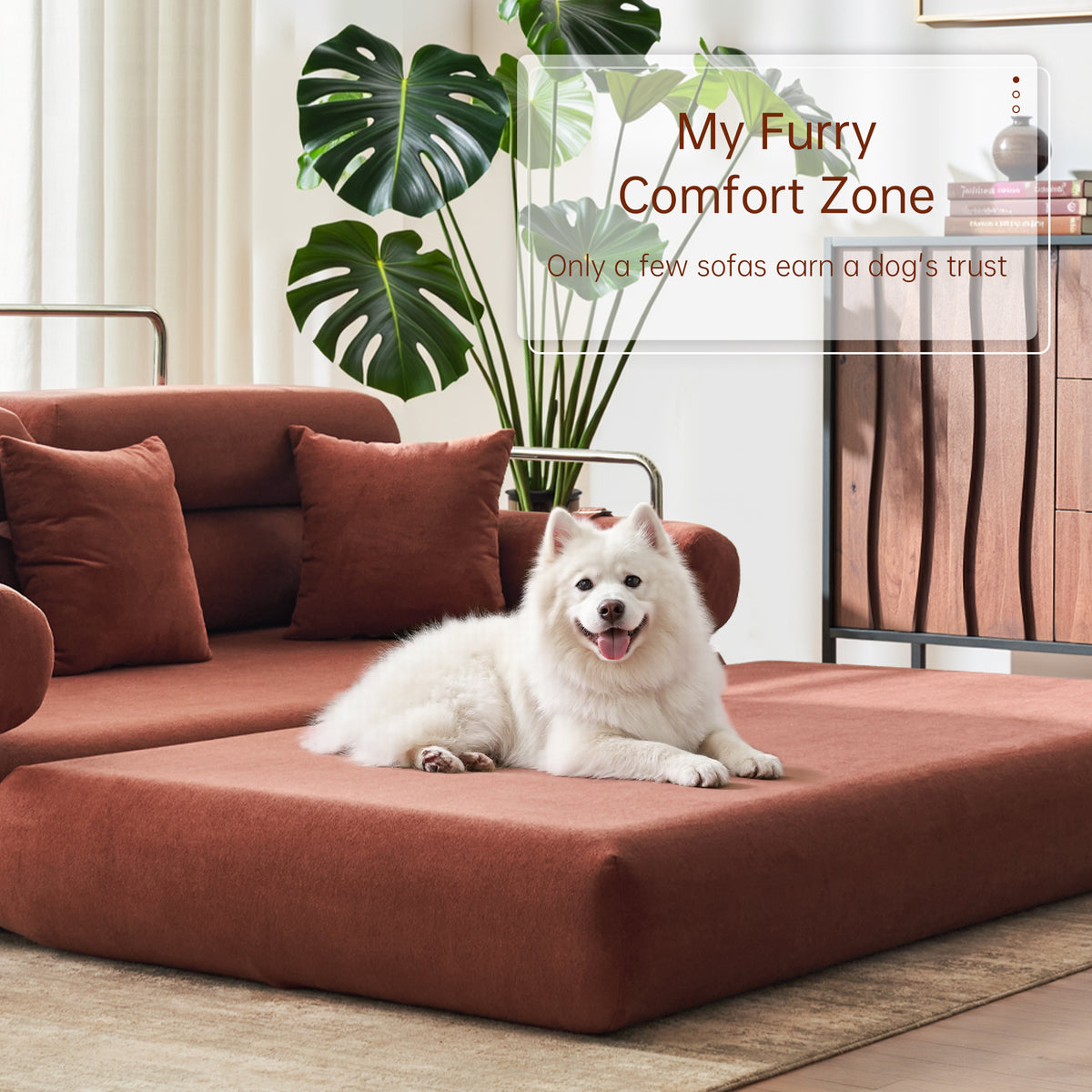 89.41-in Chenille Square Armrest Couch Sofa