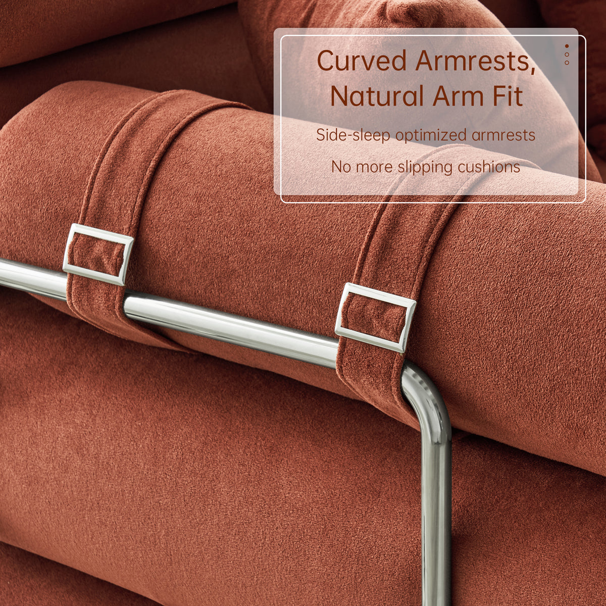 89.41-in Chenille Square Armrest Couch Sofa