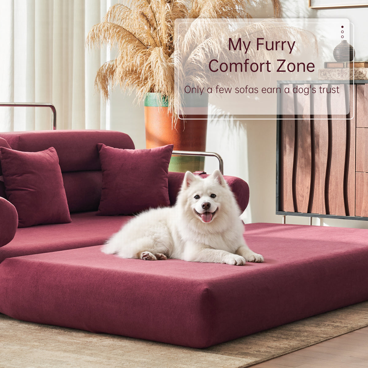 89.41-in Chenille Square Armrest Couch Sofa