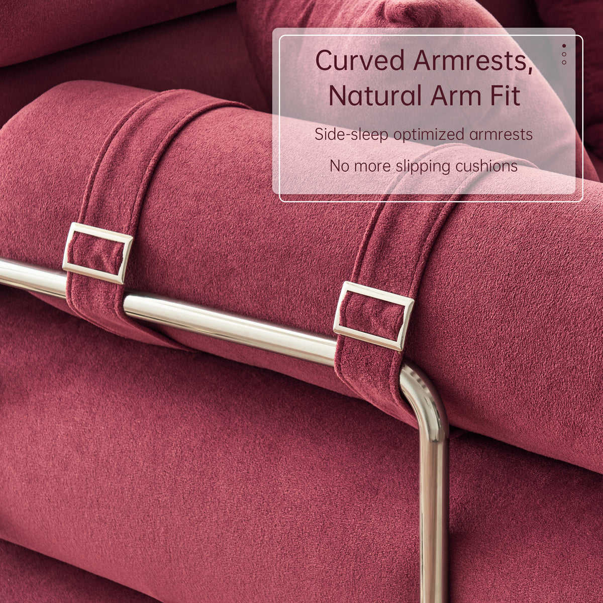 89.41-in Chenille Square Armrest Couch Sofa