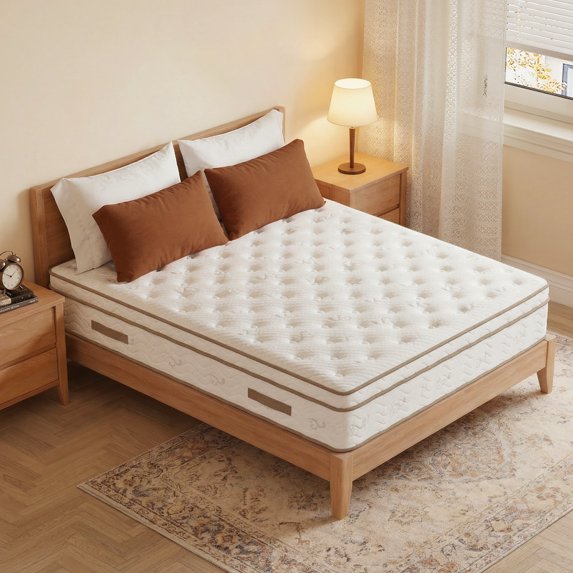 OCAMANY 10 inch Queen Mattress in a Box, Memory Foam Hybrid Mattress, Individually Wrapped Pocket Coils Enhanced Support & Breathability, Medium Feel Comfort & Support with Pressure Relief