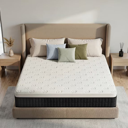 OCAMANY 10" Twin Hybrid Mattress, Memory Foam with Pocket Springs, Medium Firm, Mattress in a Box Medium Plush Feel with Motion Isolating, Pressure Relief