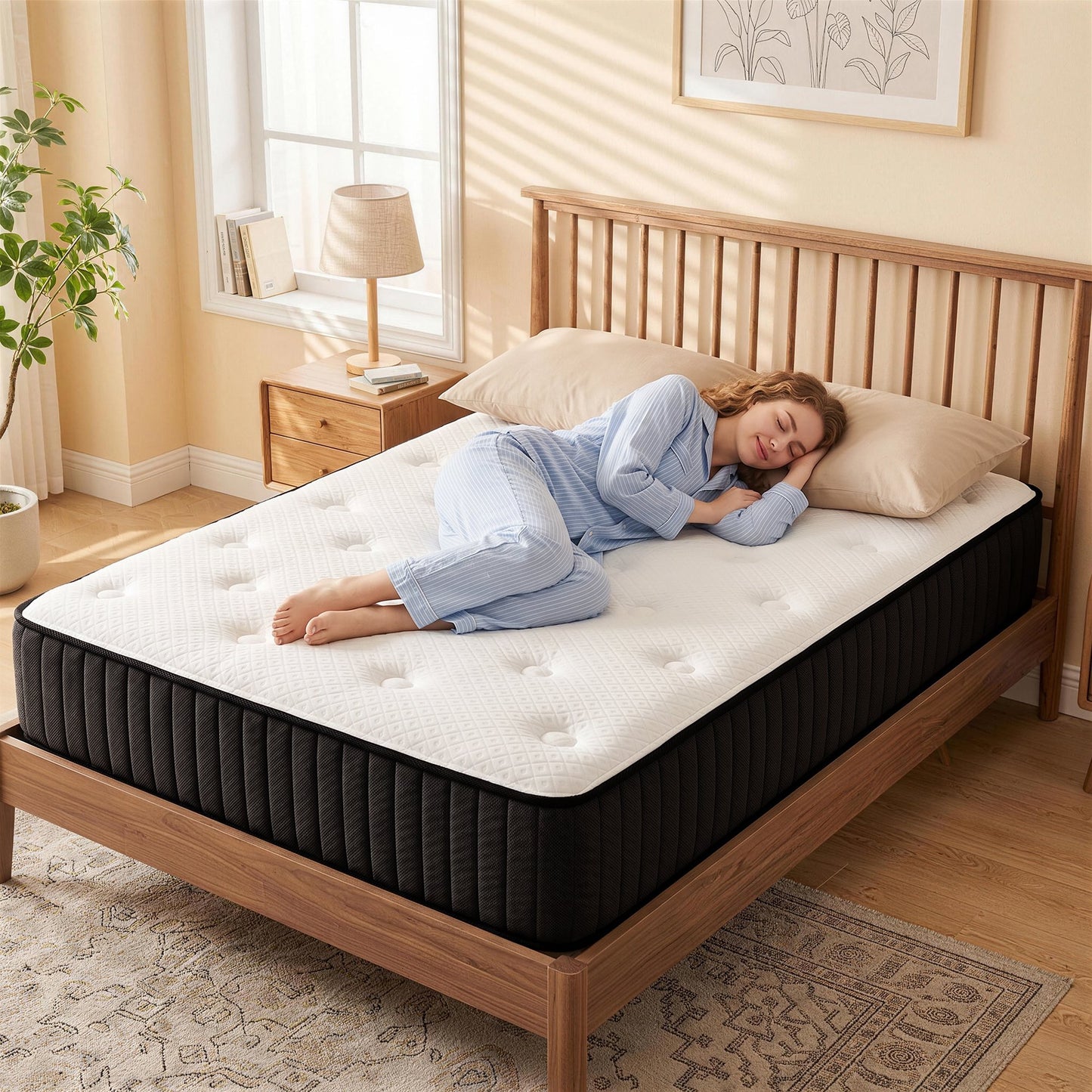 OCAMANY 12 inch Full Hybrid Mattress, Medium Firm Memory Foam with Pocket Springs, Mattress in a Box