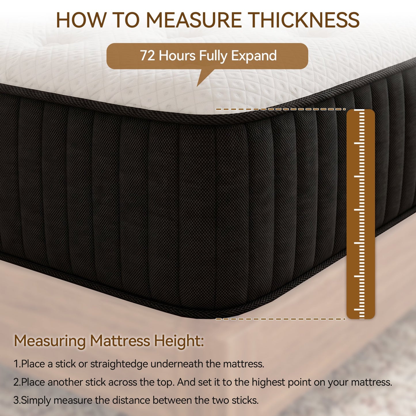OCAMANY 12 inch Full Hybrid Mattress, Medium Firm Memory Foam with Pocket Springs, Mattress in a Box