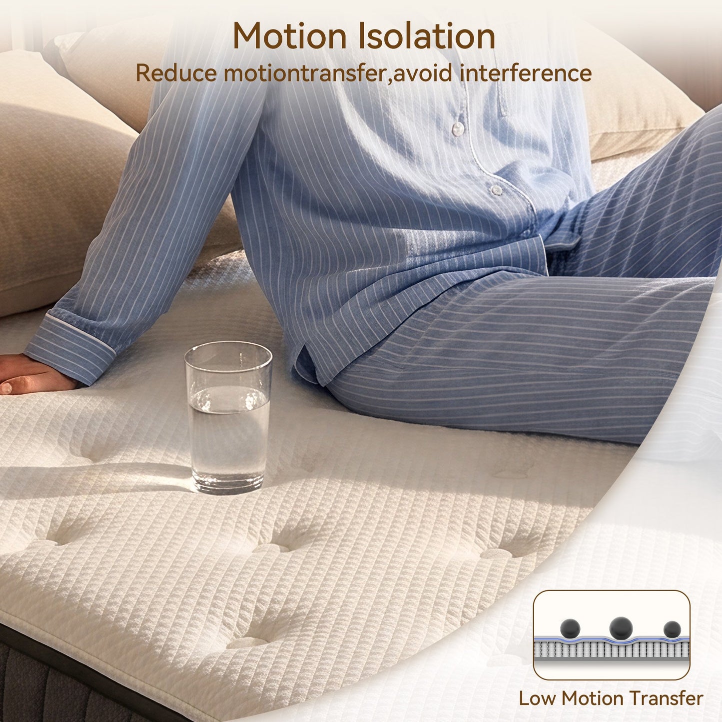 OCAMANY 10 inch Twin Hybrid Mattress, Medium Firm Memory Foam with Pocket Springs, Mattress in a Box
