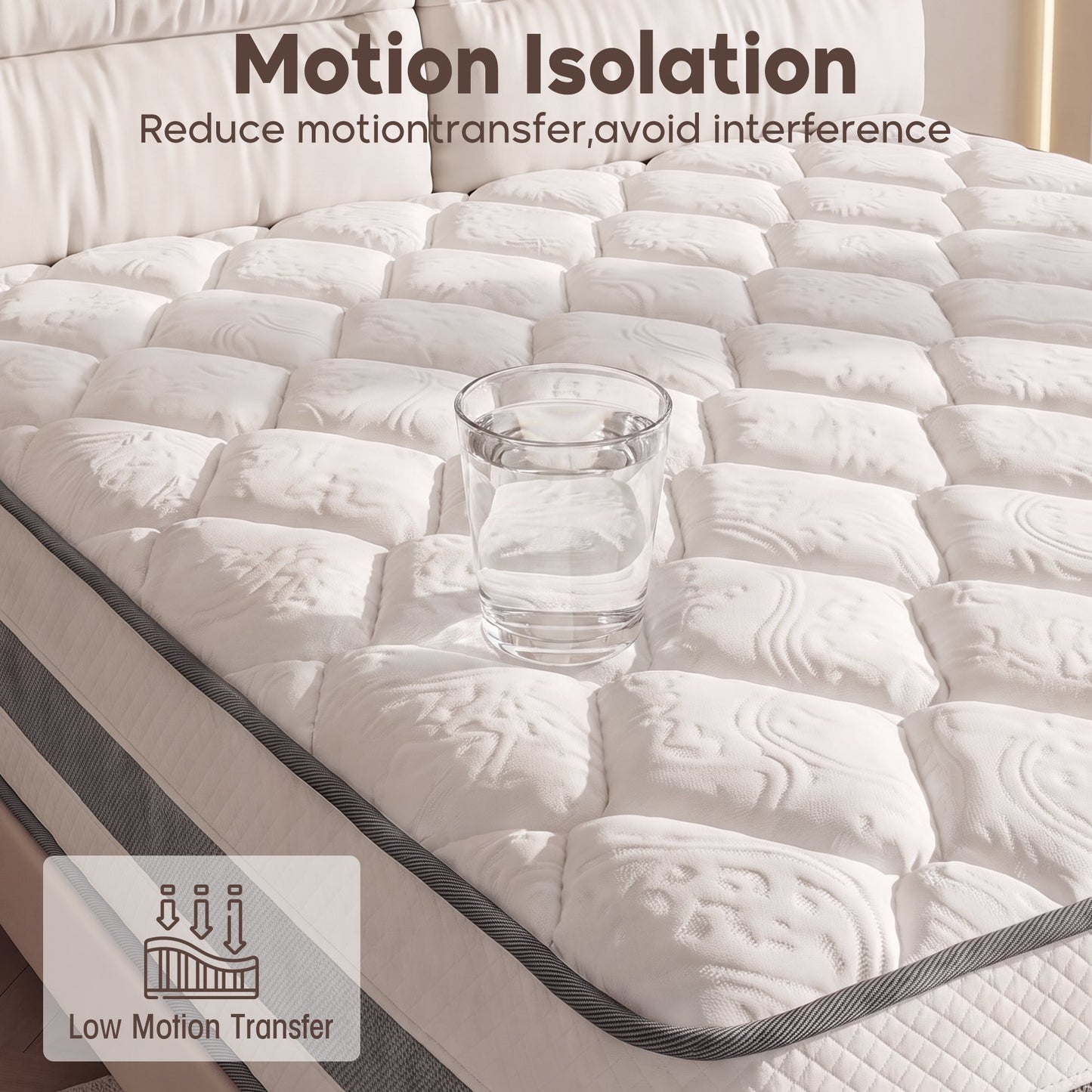 OCAMANY 10 inch Full Hybrid Mattress in a Box, Medium Firm Memory Foam & Pocket Spring Mattress, Motion Isolation, Edge Support