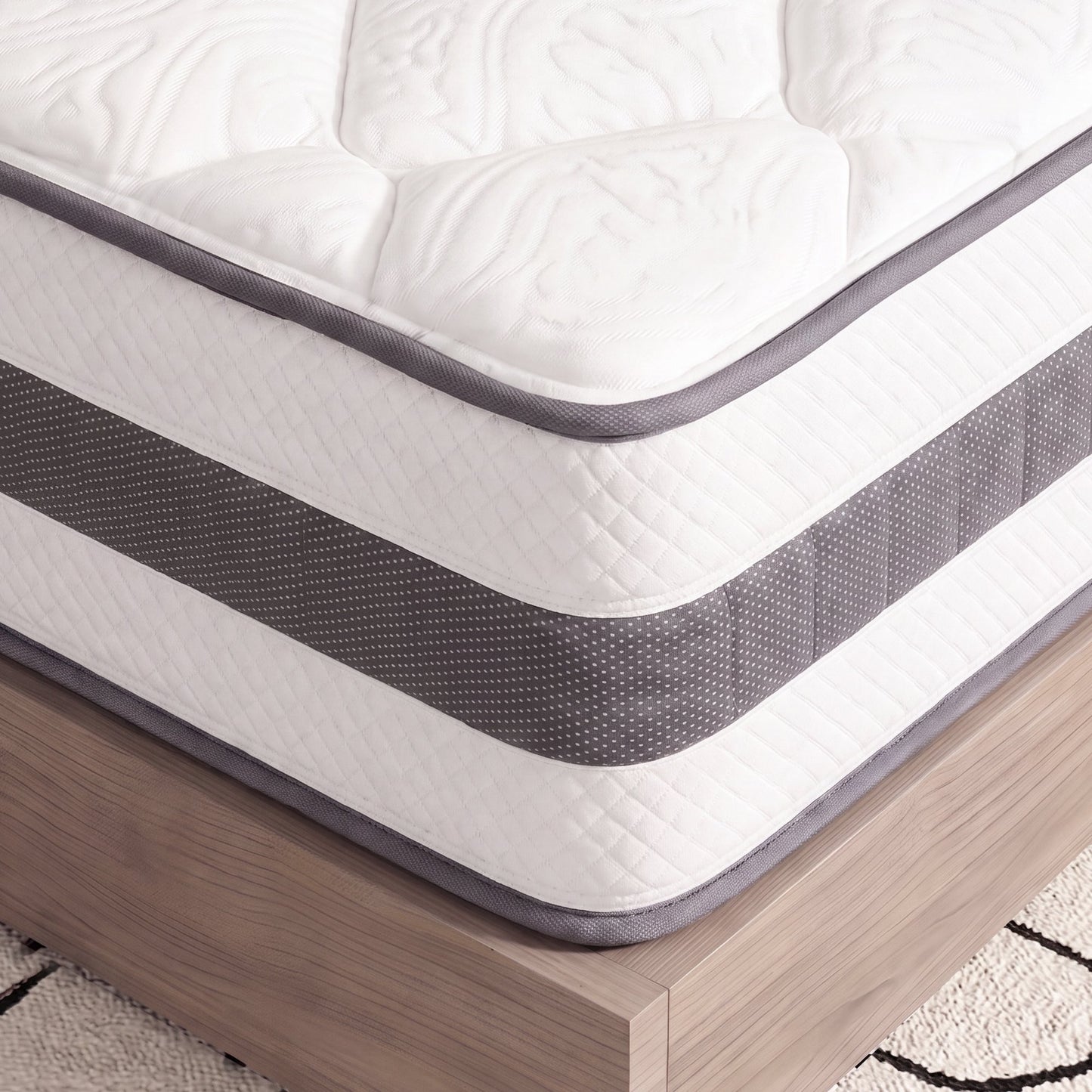 OCAMANY 10 inch Full Hybrid Mattress in a Box, Medium Firm Memory Foam & Pocket Spring Mattress, Motion Isolation, Edge Support