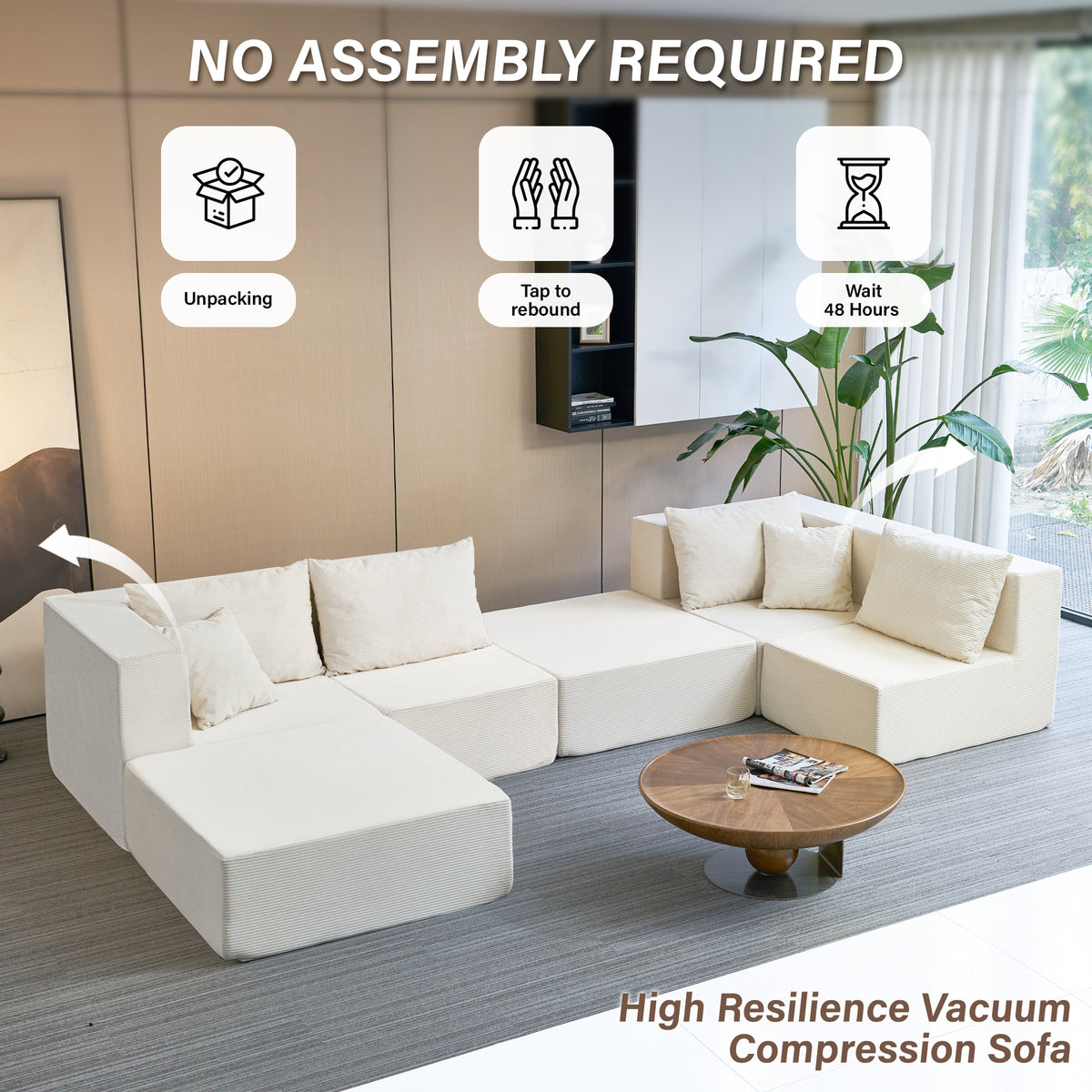 140-in Oversized Modular Sectional Sofa 6-Piece Convertible U Shaped Sleeper Sofa With High Density Memory Foam 6 Seater Free Combination Compression For Living Room