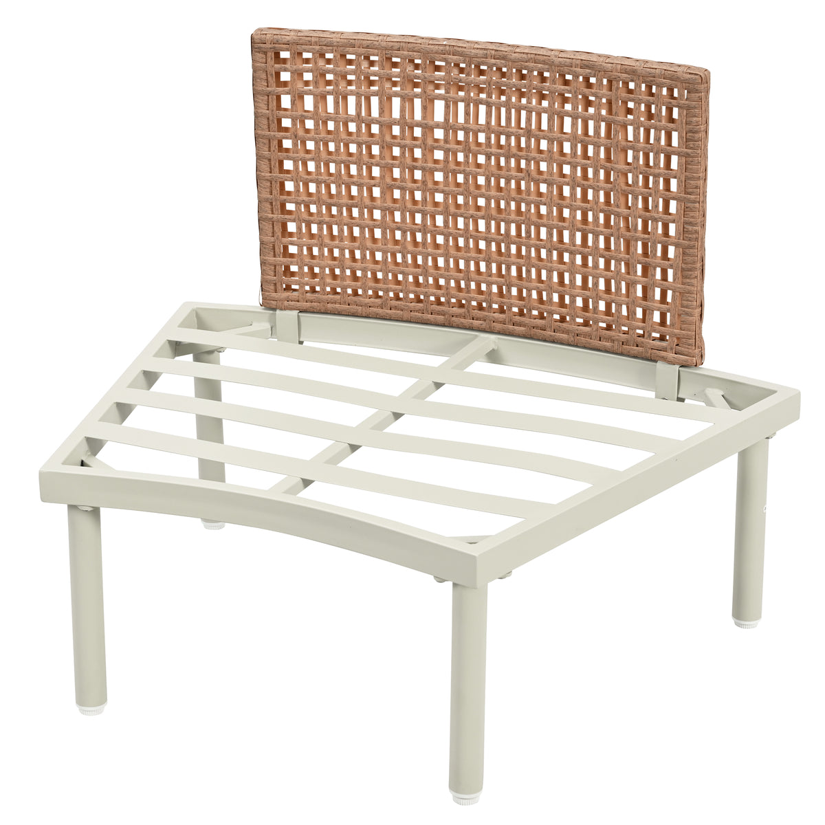 Outdoor sofa set Woven Outdoor Loveseat with Beige Cushions and Steel Frame