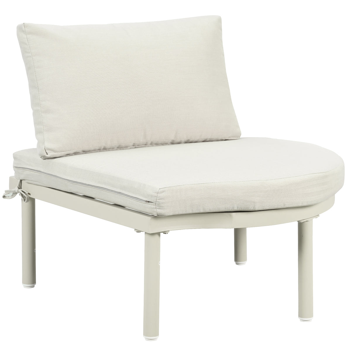 Outdoor sofa set Woven Outdoor Loveseat with Beige Cushions and Steel Frame