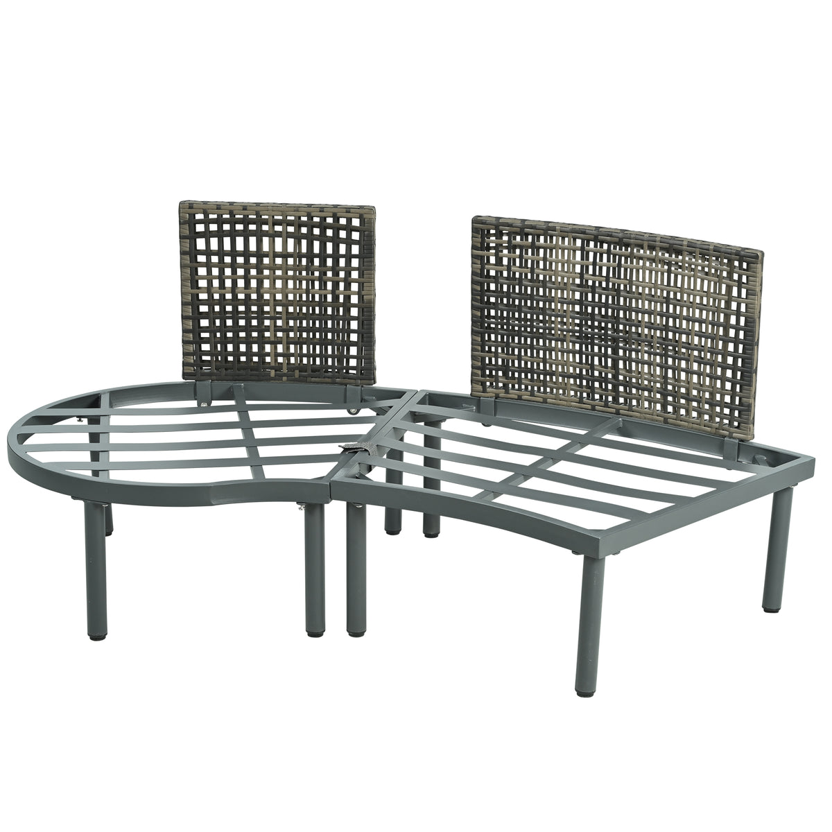 Outdoor sofa set Woven Outdoor Loveseat with Beige Cushions and Steel Frame