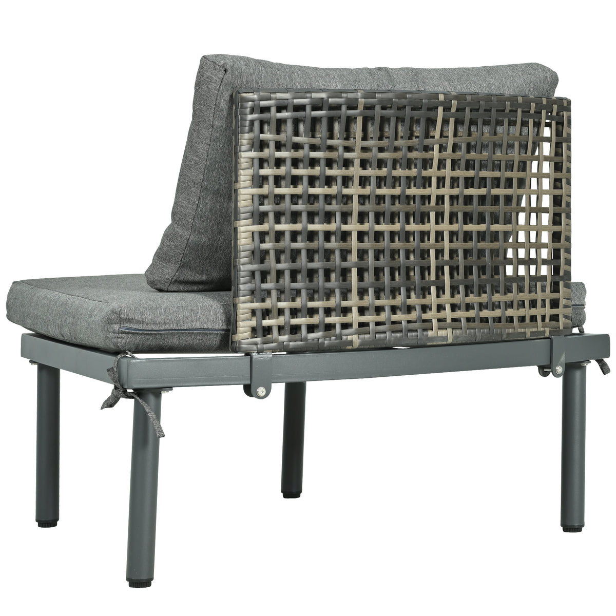 Outdoor sofa set Woven Outdoor Loveseat with Beige Cushions and Steel Frame