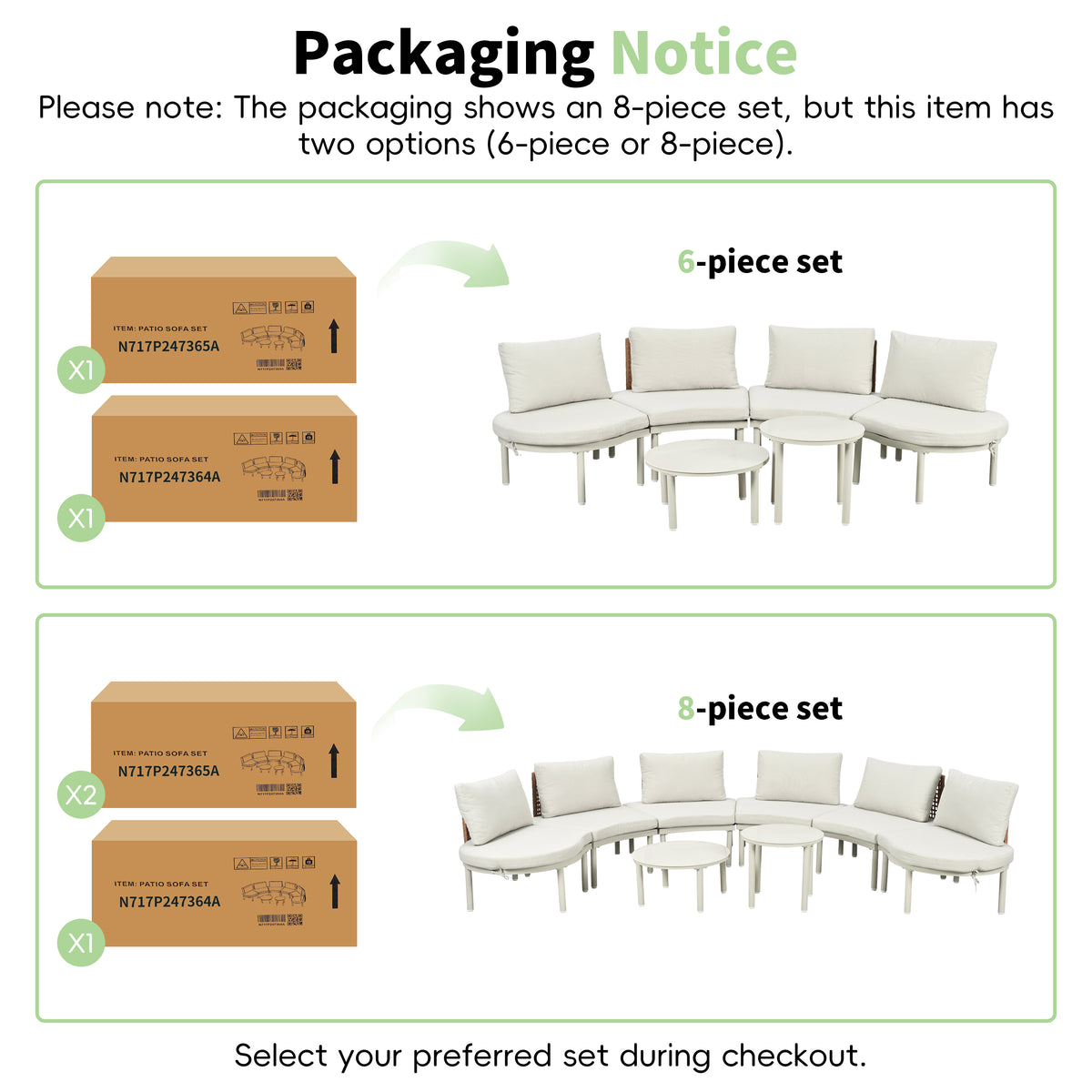 Outdoor sofa set Woven Outdoor Loveseat with Beige Cushions and Steel Frame