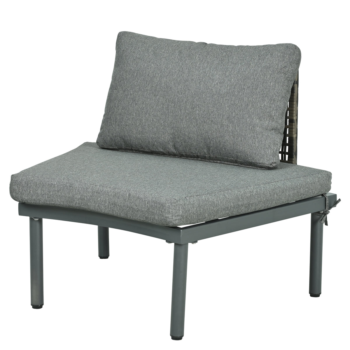 Outdoor sofa set Woven Outdoor Loveseat with Beige Cushions and Steel Frame