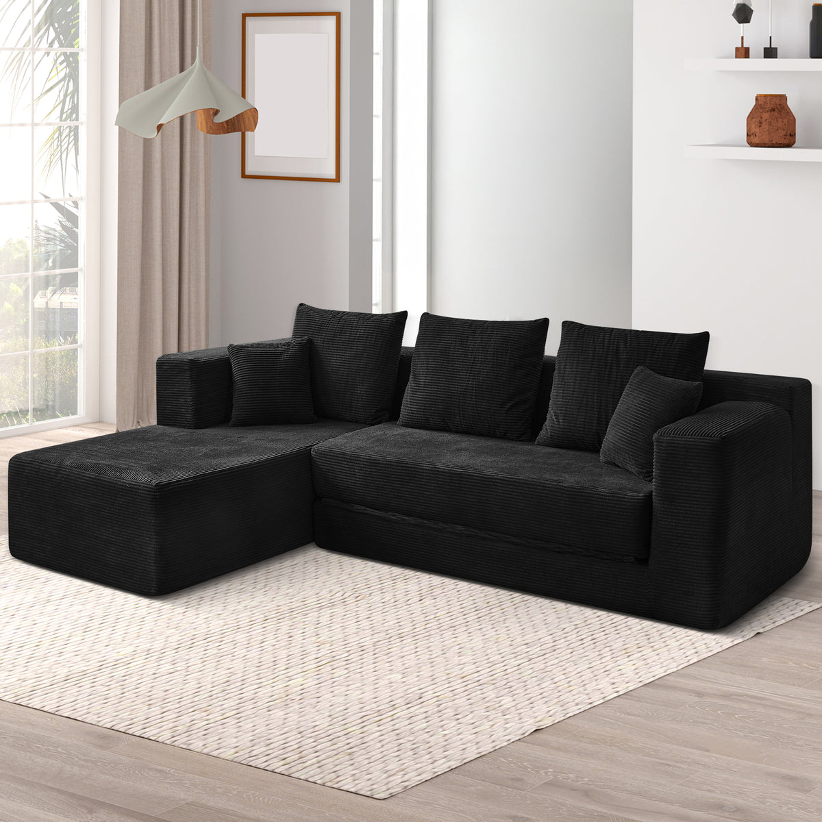 120-in Comfy Cloud Couch U Shaped Sectional Sofa Modular Sectional Sofa 5-Seater Comfy Cloud Couch with Movable Ottomans Chenille Sofa Sleeper Deep Seat Couches for Living Room With Two Ottomans
