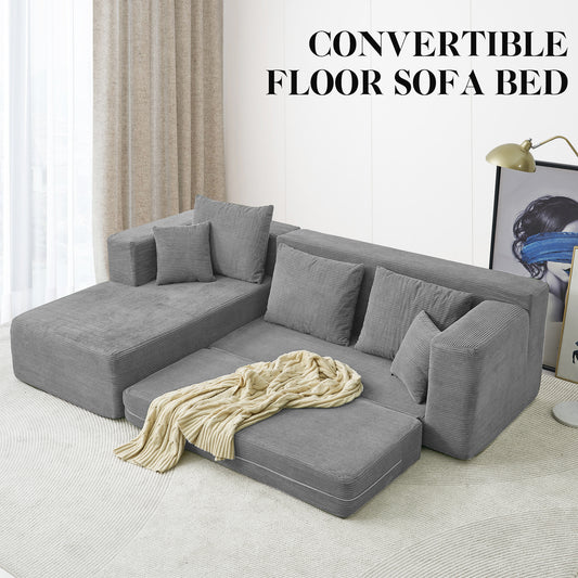 120-in Comfy Cloud Couch U Shaped Sectional Sofa Modular Sectional Sofa 5-Seater Comfy Cloud Couch with Movable Ottomans Chenille Sofa Sleeper Deep Seat Couches for Living Room With Two Ottomans