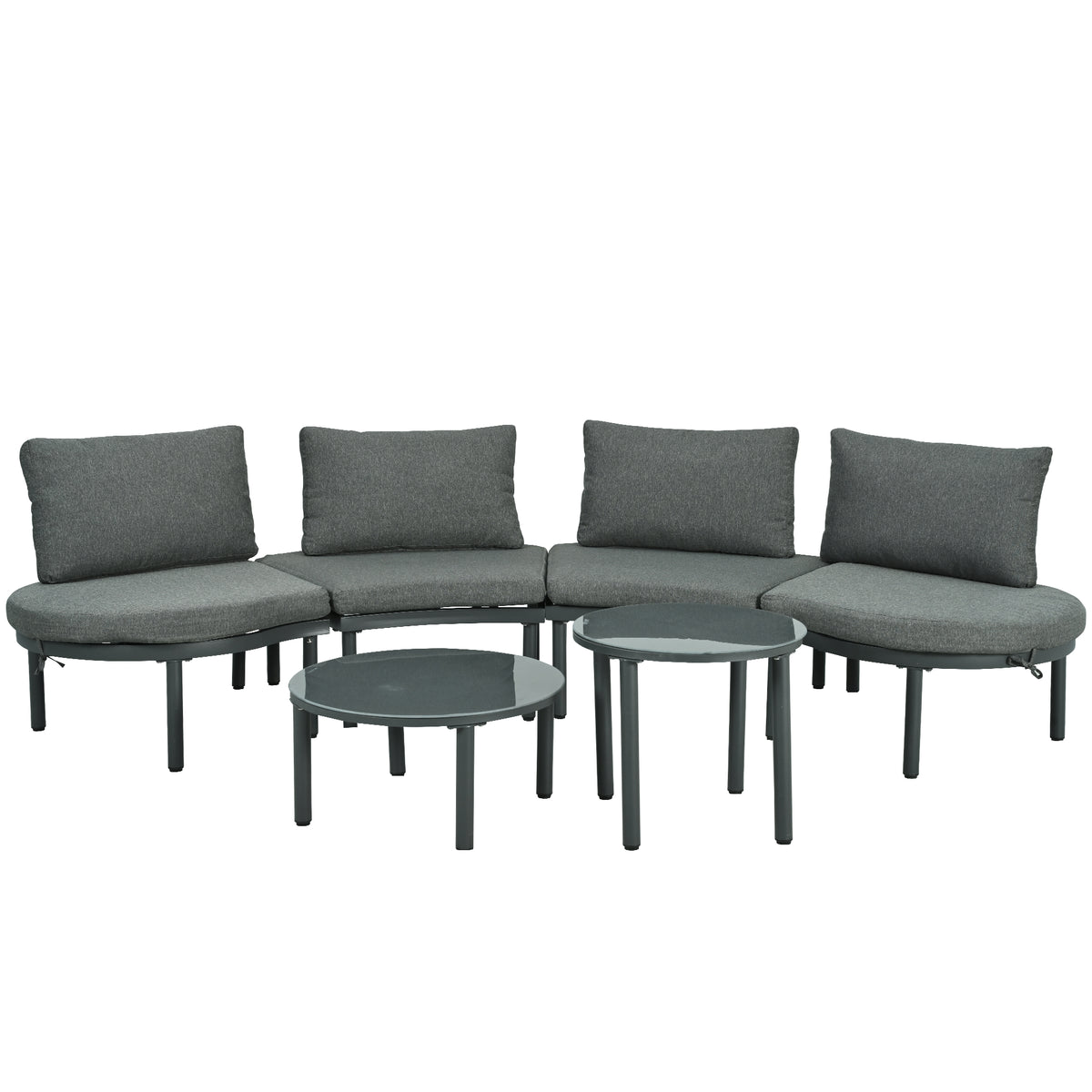 Outdoor sofa set Woven Outdoor Loveseat with Beige Cushions and Steel Frame